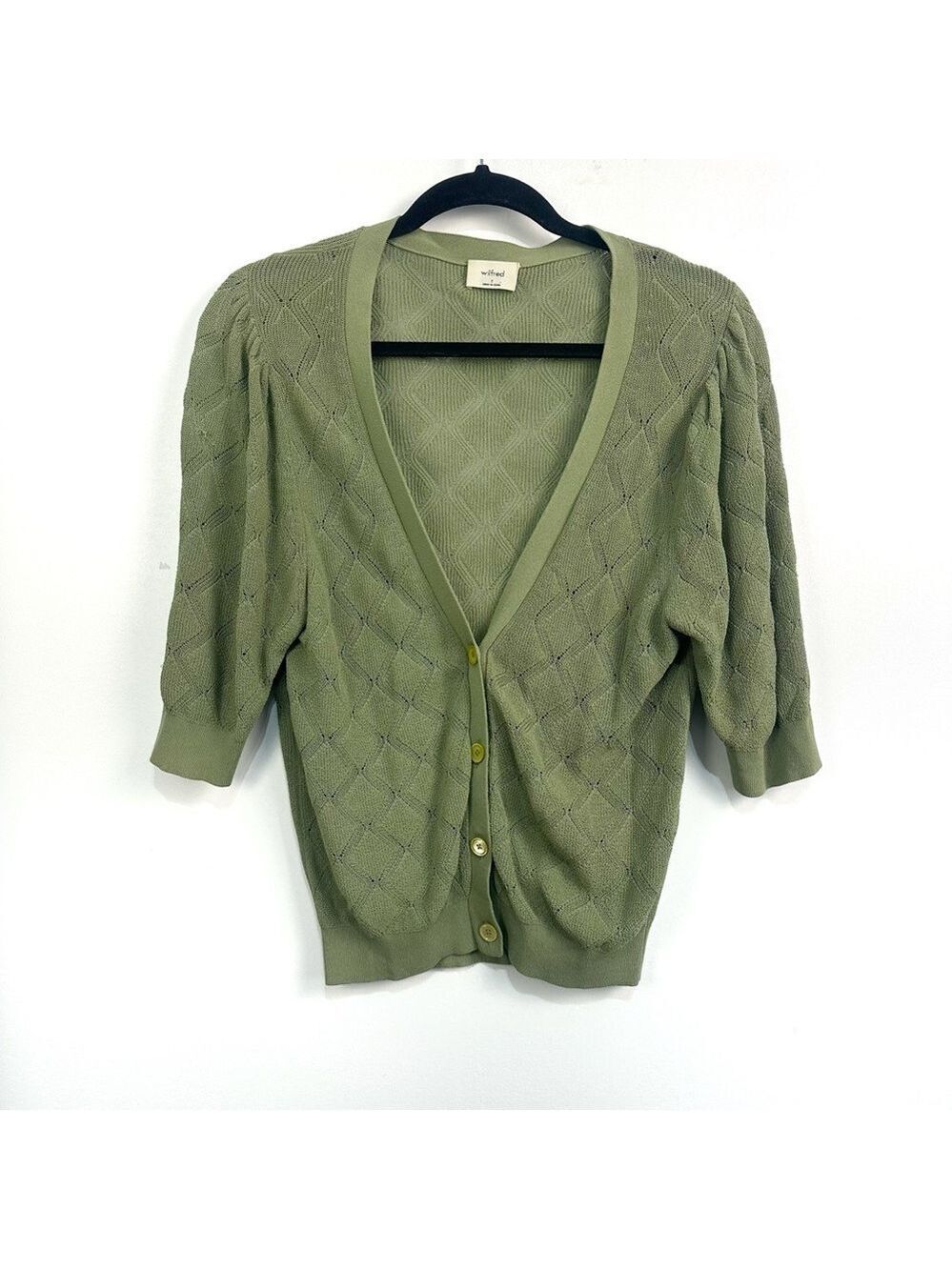 Aritzia Wilfred Dainty Cardigan Green Sz Small